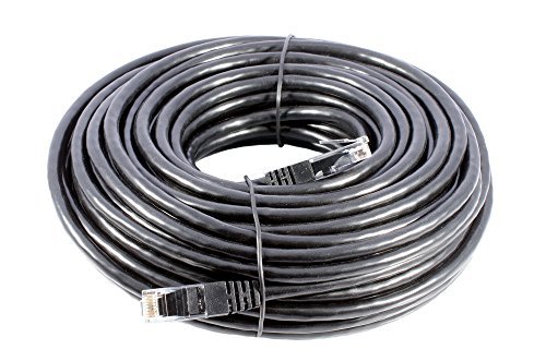 Smedz CAT6 20 m Full Solid Copper UTP 24 AWG Wewnętrzny/zewnętrzny kabel sieciowy Plug and Play GigaBit Ethernet Patch Lead – czarny