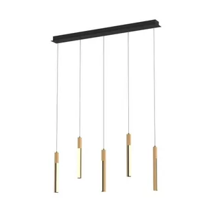 Eliot lampa wisząca 5xLED/25W czarna/jasne drewno MD4768-5-3BMT - Lampy sufitowe - miniaturka - grafika 1