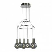 Lampy sufitowe - Italux LAMPA wisząca ARIA MD17012002-6A zwieszana OPRAWA minimalistyczna LED 40W szklane kule balls przydymione MD17012002-6A - miniaturka - grafika 1