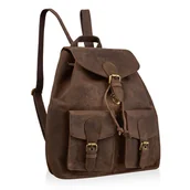 Plecaki - Plecak z nubuku HUNTER brazowy - miniaturka - grafika 1