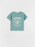 Bluzki dla niemowląt - Reserved - Bawełniany t-shirt - morski - miniaturka - grafika 1