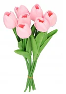 Sztuczne kwiaty - Tulipany Bukiet Tulipanów Kwiaty Gumowe 7Gał 34cm - miniaturka - grafika 1