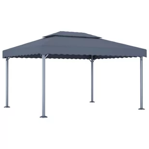 vidaXL Altana, 400 x 300 cm, antracytowa, aluminium 48063 - Altany ogrodowe - miniaturka - grafika 1