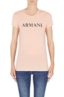 Koszulki i topy damskie - Armani Exchange Koszulka damska Sustainable, Slim Fit, Bold and Italics z nadrukiem logo, Bloom, Extra Small, Bloom, XS - miniaturka - grafika 1