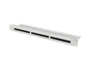 Patch panel lanberg 24 port 1u 19" kat.6 utp z organizerem kablowym szary PPU6-1124-S - Szafy rack - miniaturka - grafika 1