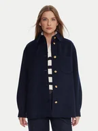 Płaszcze damskie - Tommy Hilfiger Płaszcz wełniany WW0WW46558 Granatowy Relaxed Fit - miniaturka - grafika 1