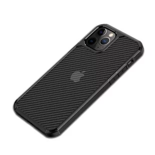 Crong Hybrid Carbon - Etui iPhone 12 Pro Max (czarny) - Etui i futerały do telefonów - miniaturka - grafika 3