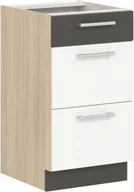 Szafki kuchenne - Szafka dolna kuchenna z trzema szufladami MODENA MD14/D45S3 biały połysk / grafit - miniaturka - grafika 1