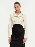 Kurtki damskie - Rinascimento Kurtka z imitacji skóry CFC0119617003 Beżowy Regular Fit - miniaturka - grafika 1