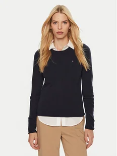 Tommy Hilfiger Sweter WW0WW44161 Granatowy Regular Fit - Swetry damskie - miniaturka - grafika 1