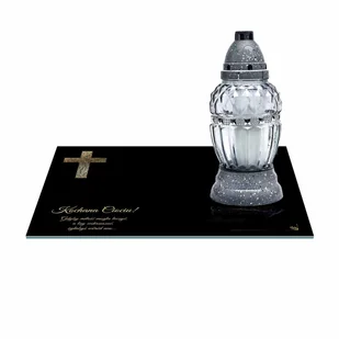 SZKLANA PODSTAWKA POD ZNICZE 30x20cm 501a Ciociu - Lampiony i znicze - miniaturka - grafika 1