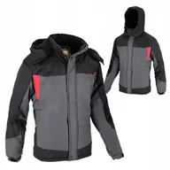 Odzież robocza - Kurtka Zimowa męska ocieplana z kapturem lekka czarno-szara M - miniaturka - grafika 1