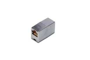 Adapter (przelotka) RJ45-RJ45, kat.5e, ekranowany, srebrny DN-93901 - Adaptery i przejściówki - miniaturka - grafika 1