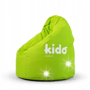 Pufa dla dziecka Diablo Chairs KIDO Tkanina 80 x 110 x 80 cm Zielona - Fotele i pufy dla dzieci - miniaturka - grafika 1