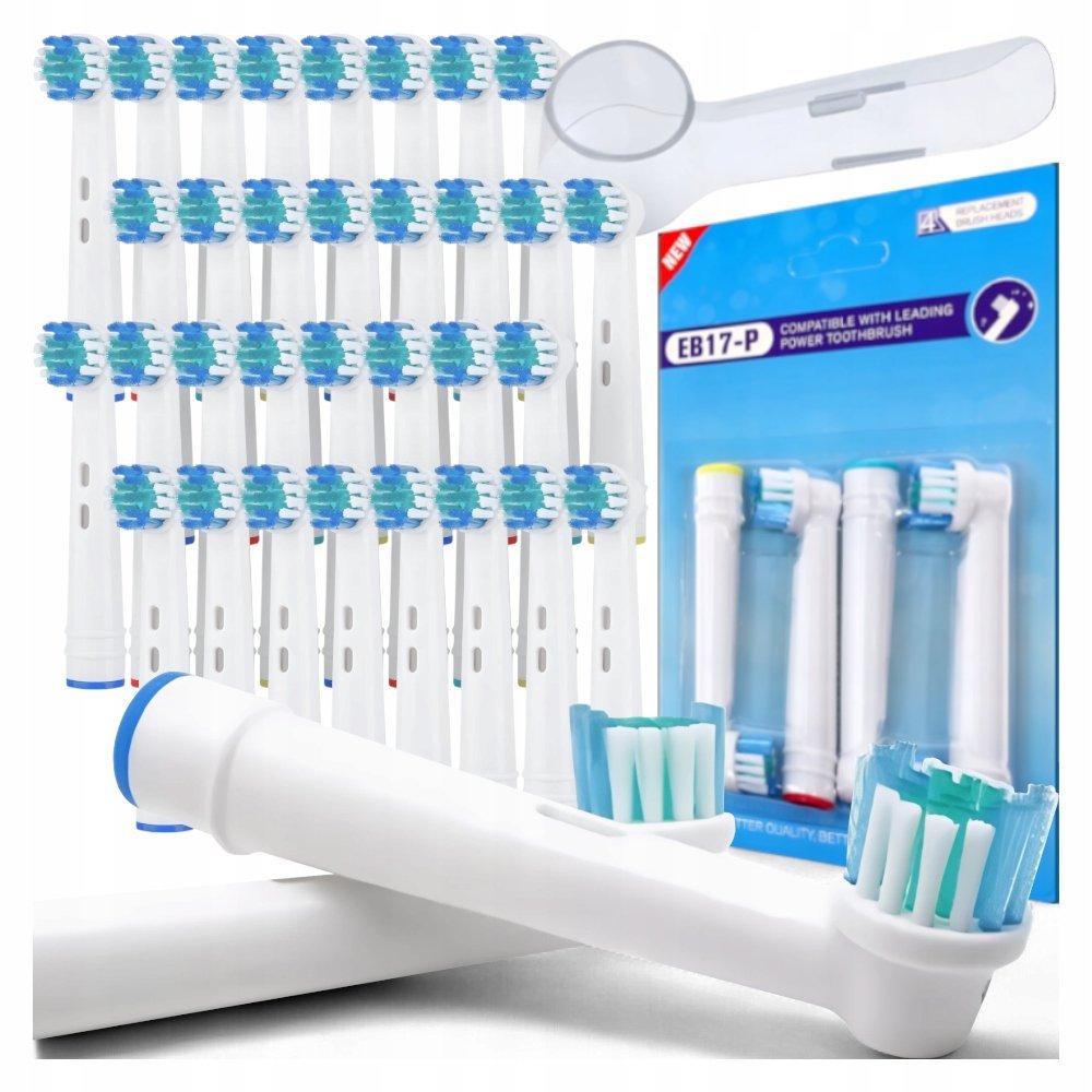 KOŃCÓWKI WKŁADY DO SZCZOTECZKI ELEKTRYCZNEJ BRAUN ORAL-B 32 SZTUKI OSŁONKA