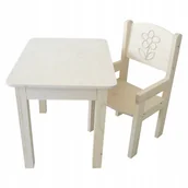 Zestawy mebli dla dzieci - STOLIK 37/50 + KRZESEŁKO PEŁNE Z PODŁOKIETNIKIEM DLA NIEMOWLAKA + GRAWER - miniaturka - grafika 1