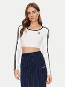 Bluzki damskie - adidas Bluzka adicolor 3-Stripes JD4625 Biały Slim Fit - miniaturka - grafika 1