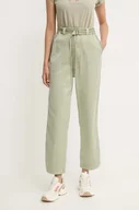 Spodnie damskie - Pepe Jeans spodnie AYLIN damskie kolor zielony proste high waist PL211763 - miniaturka - grafika 1