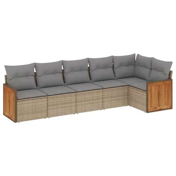 Zestaw mebli ogrodowych modułowych beżowy rattan PE, 62 x 62 x 69 cm