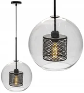 Lampy sufitowe - Lampa Wisząca Sufitowa Szklana Czarna Loft 20cm - miniaturka - grafika 1