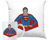 Gadżety dla niej i dla niego - ZESTAW PODUSZKA + KUBEK superman Pomysł Na Prezent +IMIĘ #1 - miniaturka - grafika 1
