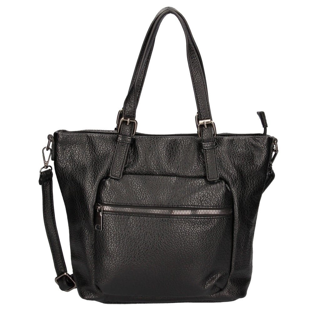 Torebka Damska Elegancka Czarna Średnia Na Ramię