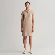 Sukienki - Damska Sukienka GANT ORIGINAL PIQUE SS DRESS 402300.277 – Beżowy - miniaturka - grafika 1