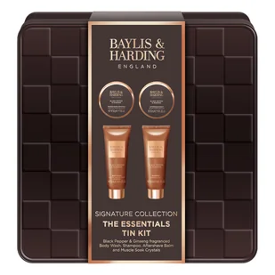 Baylis&Harding Black Pepper&Ginseng Mens The Essentials Tin Kit Gift Set - Zestawy kosmetyków damskich - miniaturka - grafika 1