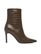 Botki damskie - Eva Minge Botki EO-DEMI-GLC6303-6-320 Brązowy - miniaturka - grafika 1