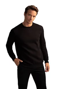 DeFacto Sweter z długim rękawem męski - okrągły dekolt bluza męska (czarny, XL), czarny, XL - Swetry męskie - miniaturka - grafika 1