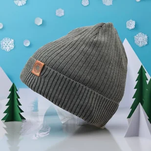 Męska Zimowa Czapka Szara z polarem - L/XL EXTREME ST-546B - Czapki damskie - miniaturka - grafika 1