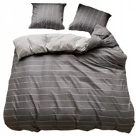 Pościel - POŚCIEL 160x200 DWUSTRONNA BAWEŁNA SATYNA GierekHoff KOMPLET 3 cz. SZ/PASKI - miniaturka - grafika 1