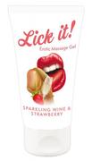 Masaż erotyczny - Lick it! Wine-Strawberry 50 ml - miniaturka - grafika 1