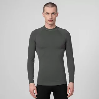 Koszulki sportowe męskie - Męski longsleeve termoaktywny BRUBECK EXTREME THERMO - szary - grafika 1