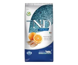 Farmina N&D Ocean feline HERRING & ORANGE ADULT 5kg - Sucha karma dla kotów - miniaturka - grafika 1
