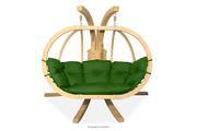 Fotele ogrodowe wiszące - Fotel wiszący dwuosobowy na ogród drewniany zielony CALLISTO Konsimo - miniaturka - grafika 1