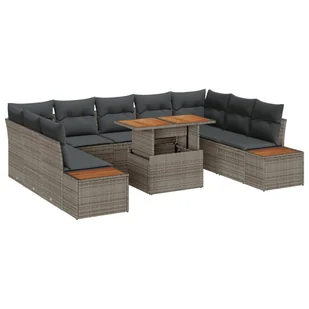 Zestaw 6-Częściowej Sofy Ogrodowej z Poduszkami Szary Polirattan - Meble ogrodowe Zestaw 6-Częściowej Sofy Ogrodowej z Poduszkami Szary Polirattan - Meble ogrodowe - miniaturka - grafika 1