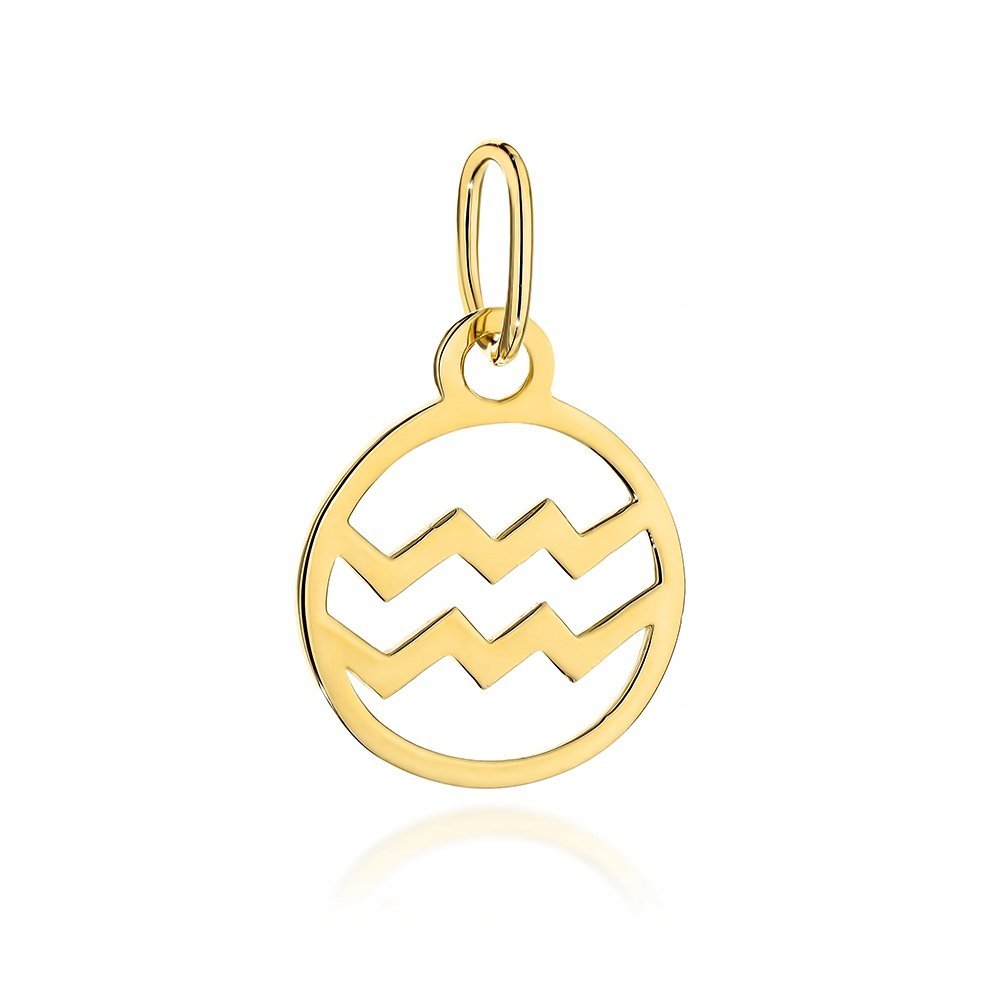 Zawieszka złota 585 znak zodiaku WODNIK prezent dla kobiet 14k