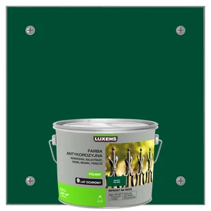 Farba antykorozyjna 2.5 l Zielony Półmat LUXENS - Farby do metalu - miniaturka - grafika 1
