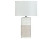 Lampy stojące - Beliani Lampa stołowa Lampka nocna porcelanowa beżowa NAVIA 21387 - miniaturka - grafika 1