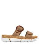 Klapki i japonki damskie - Rieker Klapki V2392-62 Beżowy - miniaturka - grafika 1