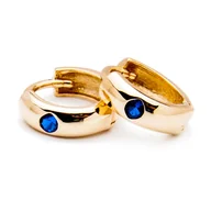 Biżuteria dla dzieci - Złote kolczyki koła z niebieską cyrkonią dla małej damy - miniaturka - grafika 1