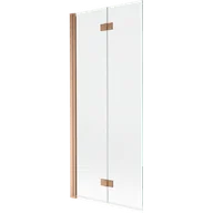 Parawany nawannowe - Mexen Mist parawan nawannowy 2-skrzydłowy lewy 80 x 150 cm, transparent, miedź szczotkowana - 8A9-080-002-65-00-L - miniaturka - grafika 1