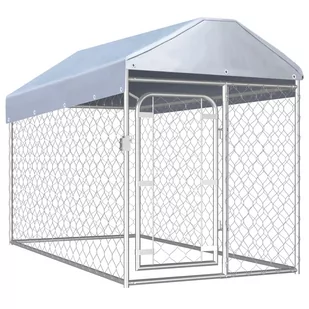 vidaXL Kojec dla psa z zadaszenien 200 x 100 x 125 cm 144492 - Budy dla psów - miniaturka - grafika 1