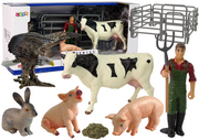 Figurki dla dzieci - Duży Zestaw Figurek Wieś Farma 11 Elementów Krowa Świnia Królik - miniaturka - grafika 1