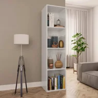 Szafki RTV - vidaXL Regał na książki/szafka pod telewizor biały wysoki połysk 36x30x143cm materiał drewnopochodny - Regał na książki - Regał na książki - Półki na książki - miniaturka - grafika 1