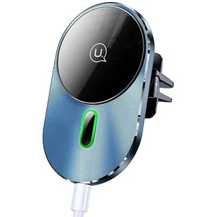 USAMS Uchwyt indukcyjny Magnetic Car Wireless Charging 15W do kratki went. szary/grey CD170DZ01 (US-CD170) Usa001024 - Uchwyty samochodowe do telefonów - miniaturka - grafika 1