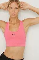 Bielizna sportowa damska - Puma biustonosz sportowy kolor różowy - miniaturka - grafika 1