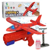 Bańki mydlane - Samolot STYROPIANOWY Szybowiec LED Wystrzeliwany z Pistoletu +Bańki Mydlane Z628 - miniaturka - grafika 1