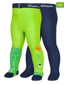 Rajstopy dziecięce - Playshoes Rajstopy (2 pary) w kolorze granatowo-zielonym - miniaturka - grafika 1